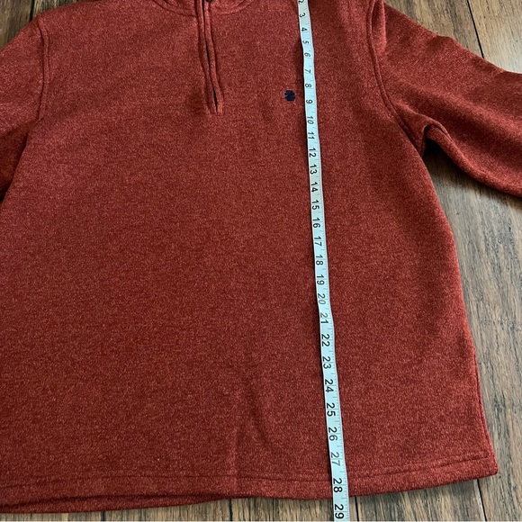 NWT Izod Men’s Pullover Quarter Zip Fleece Top Burnt Orange Large Autumn - Picture 7 of 10